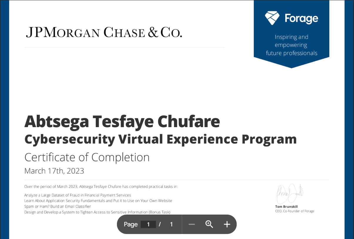 JPMorgan Cybersecurity Virtual Internship